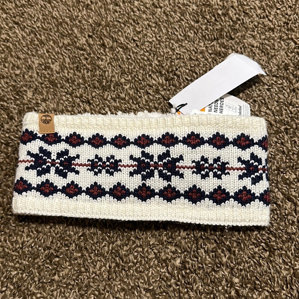 TIMBERLAND WOMEN’S WINTER HEADBAND: WHITE/BLUE/RED: NWT